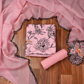 Organza Pink Unstitched Suit